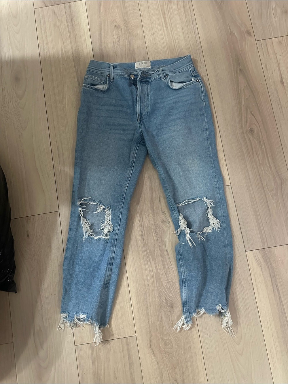 We The Free Light Blue Distressed Boyfriend Jeans